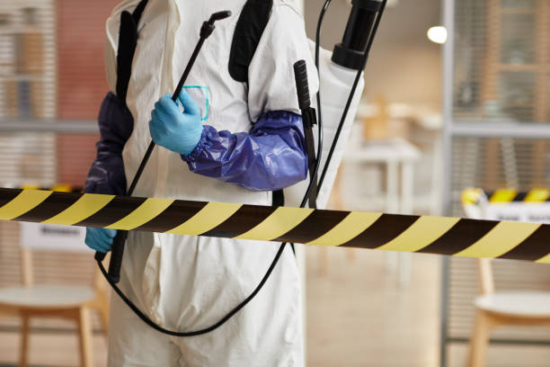 Professional Biohazard Cleanup technician working in Bergenfield, NJ